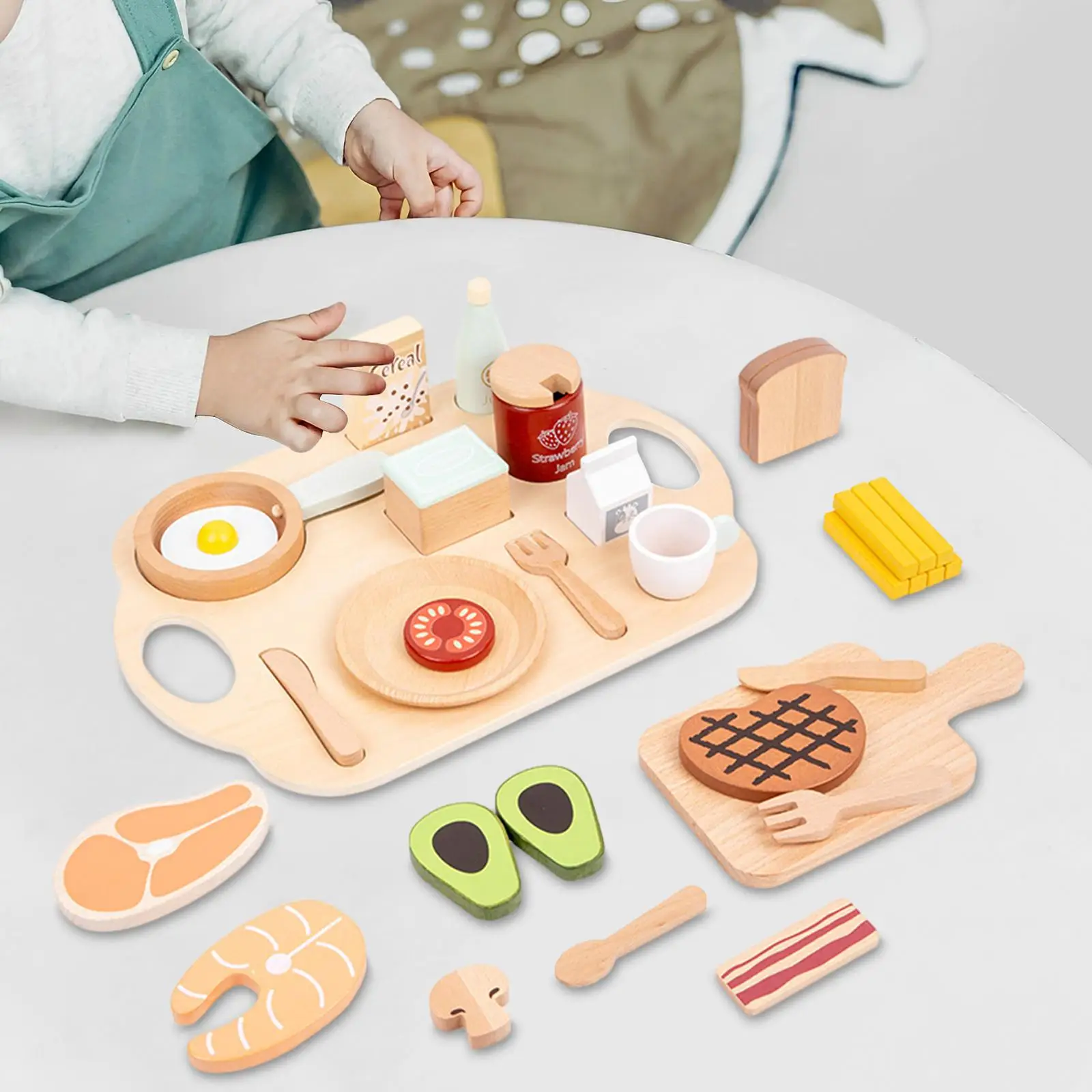 Conjunto De Comida De Jogo De Madeira, Pretend Play Sets, Janela, Presente De Artesanato