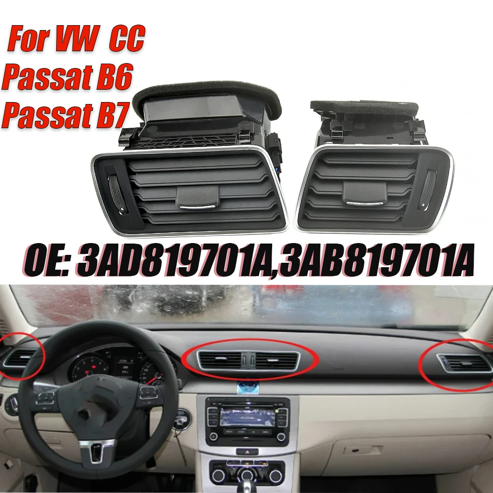 

Центральная консоль/левая/правая, автомобильные аксессуары для стайлинга авто, для VW CC R36 Passat B6 B7, вентиляционные отверстия кондиционера 3AD819728A 3AB819728A