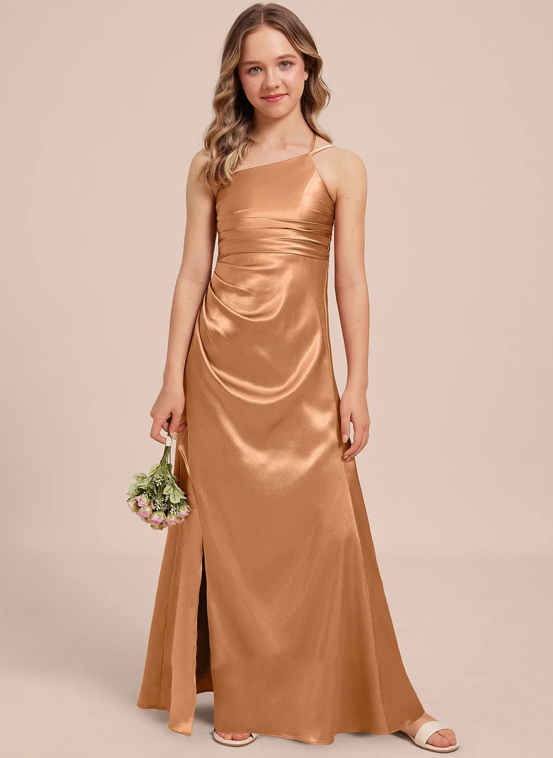 Abito lungo da ragazza con cinturino per spaghetti per adolescenti, abito da ballo, abito da sposa, compleanno, abito da principessa, abito da sera/personalizzato