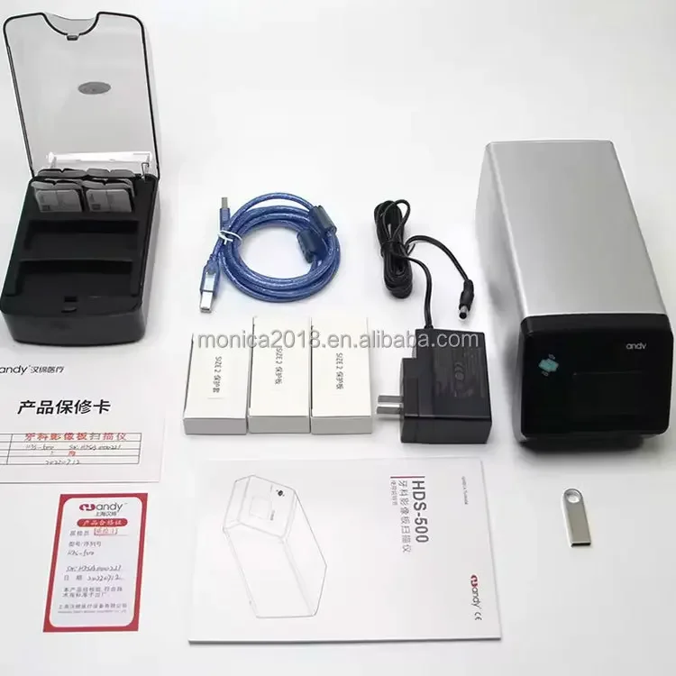Denta X Ray Scanner Sensor HDS-500 Digital Imaging Plate Scanner With 3pcs Plates Denta Digital Imaging Phosphor Plate Scanner