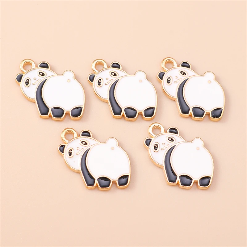 20 Stück 19x16mm Cartoon-Tier-Charms Emaille-Panda-Charms Anhänger für die Herstellung von Halsketten, Ohrringen, DIY-Handwerk und Schmuckzubehör – Detail 6