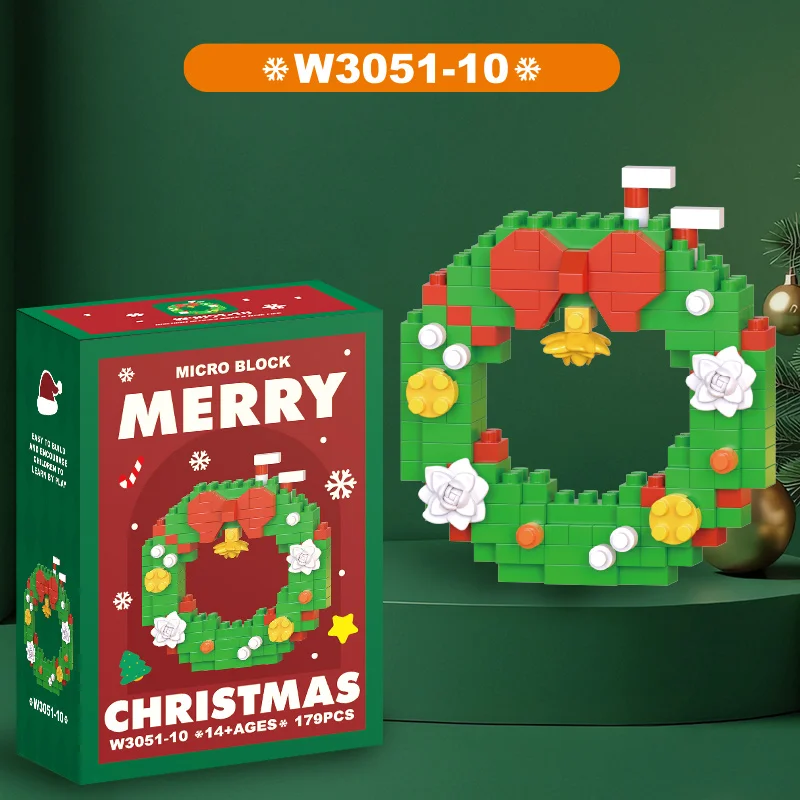 Kerstcadeaus Bouwsteenserie Kerstman Rendier Puzzel Montage Bakstenen Tafeldecoratie Speelgoed voor Kind Kerstcadeau