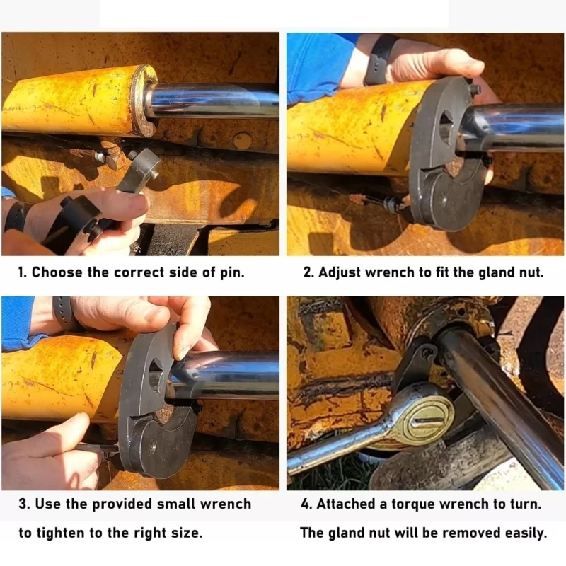 2pcs Adjustable Gland Nut Spanner Wrench Tool for Hydraulic Cylinders on Most Farm and Constructions Equipment 1266 7463