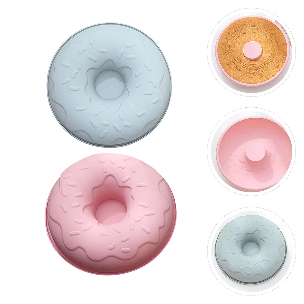 

2Pcs Doughnut Mold Donut Casting Mould DIY Silicone Baking Supplies for Cakes Biscuits Mousse Baking Kitchen Supplies