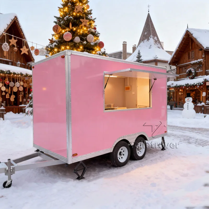 Camión de comida callejera vintage, remolque, tacos, barbacoa, palomitas de maíz, patatas fritas, Shawarma, camión de comida móvil con cocina completa y bar