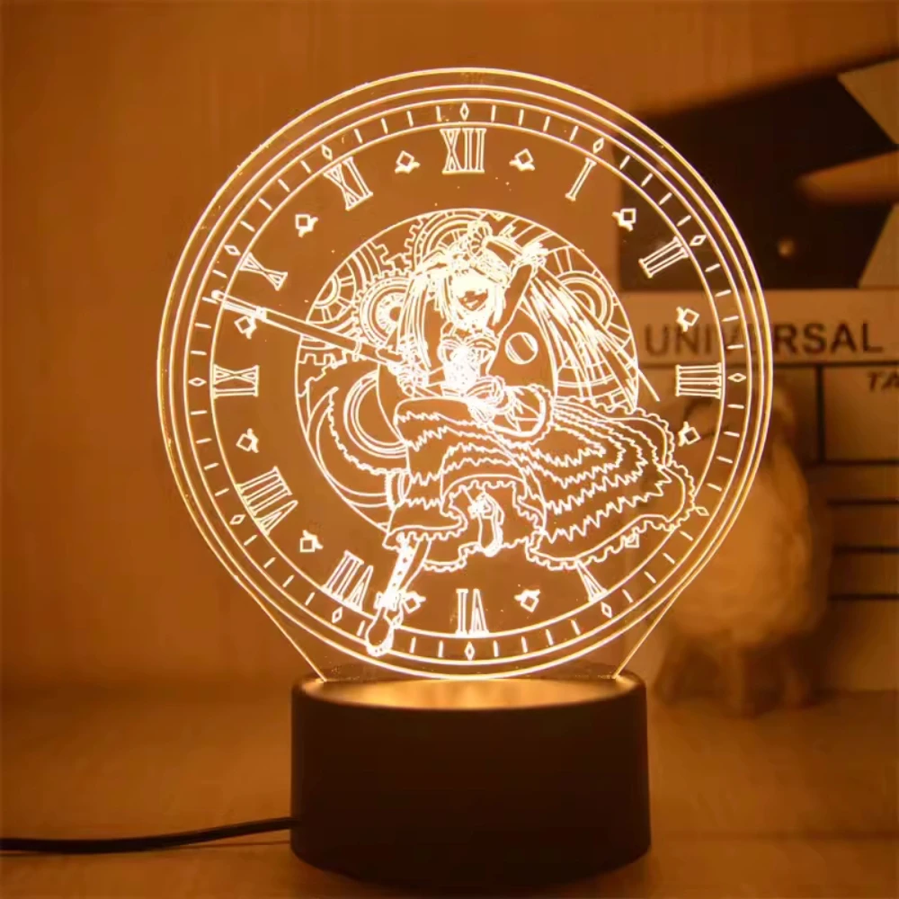 Imagem -05 - Anime Acrílico Led Night Light Meninas Bonitas 3d Nightlight Lâmpadas de Mesa Decoração do Quarto Presentes para Mulheres Sexy Cores 16 Cores 3d