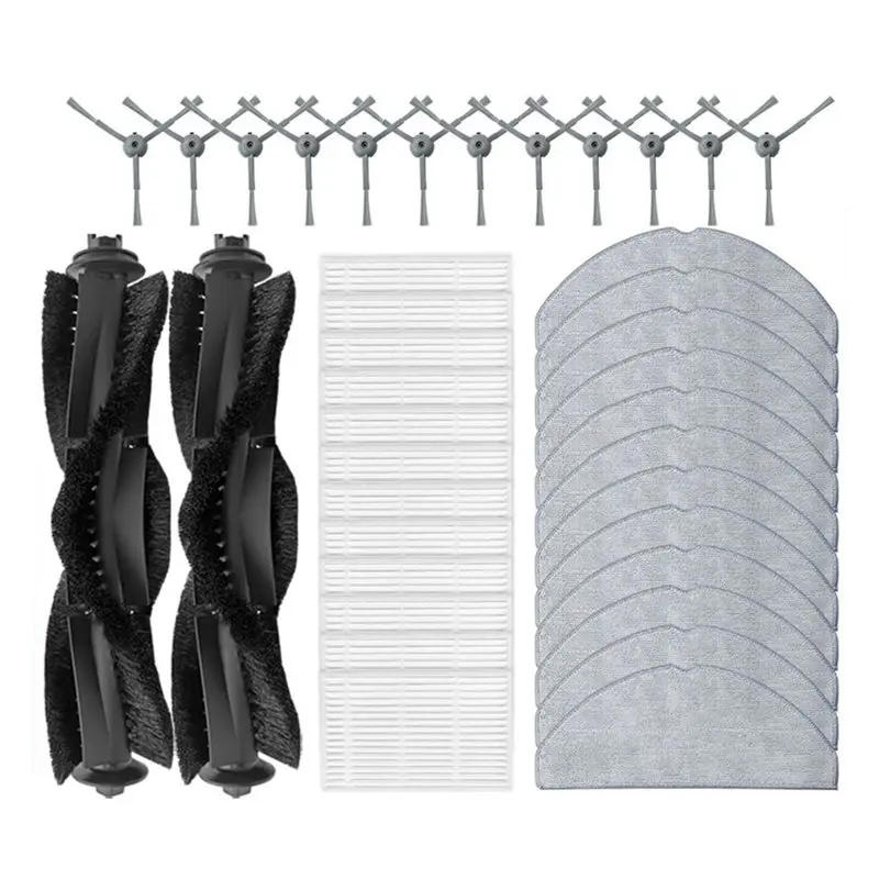 

Запчасти для робота-пылесоса Dreame D9 Max Gen2: основные и боковые щетки, салфетки для влажной уборки, HEPA-фильтры, сменные комплектующие.