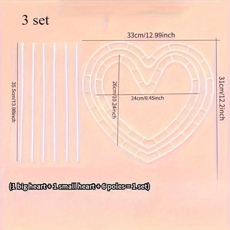 24Pcs/set Heart-Shaped Flower Holders Versatile Plastic Frames Valentine'S Day Mother'S Day Celebrations DIY Bouquets Assembly