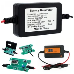 2A Battery Desulfator，Battery Maintainer Designed for Cars, Trucks, Motorcycles, ATV, Boats, RV Battery, for 12V,24V,36V,48V,