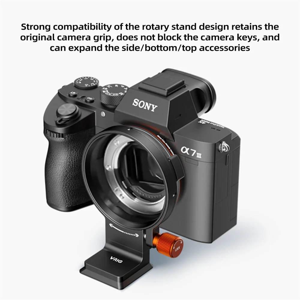 VRIG Arca Ring Lens Collar Rotatable Horizontal-To-Vertical Tripod Mount Quick Release for Sony FX3/FX30/A7M4/A7S3/A7R4/A6400