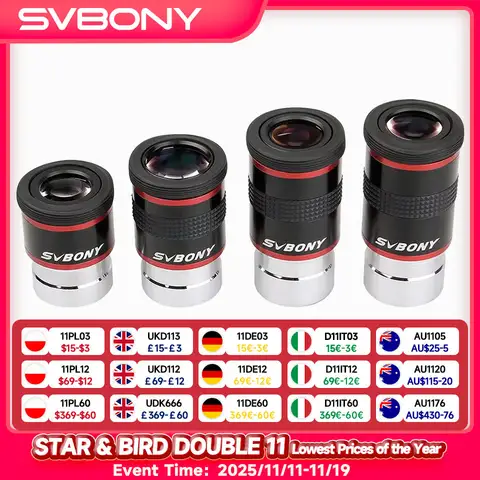 1.25" Wide Angle Eyepieces svbony