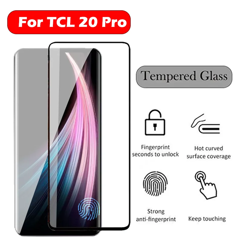 

1-2PCS Full Coverage Tempered Glass For TCL 20 Pro 5g Screen Protecto For TCL 20 Pro Glass