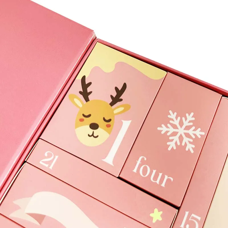 2025New Design Luxury Cardboard Beauty Perfume Packaging 24 Drawers Double Boxes Christmas Gift Advent Calendar Box for Cosmetic