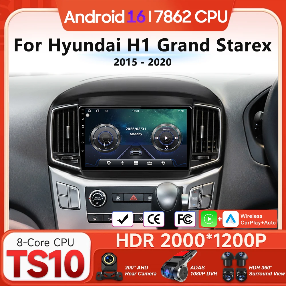 

Android 16 For Hyundai H1 Grand Starex 2015 - 2020 Car Multimedia Player Wireless Carplay Radio Video Navigation GPS 2din DSP BT