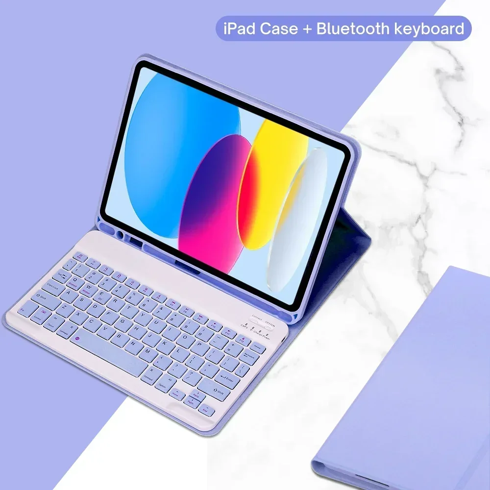 For iPad 11th Generation 11 Inch 2025 A16 Case with Keyboard,Detachable Wireless Bluetooth Keyboard+Tablet Cover Funda