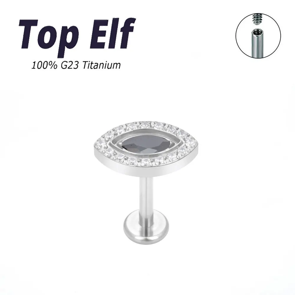 G23 Titanium Labret Studs Colorful Zircon Lip Studs Earring Piercing Internally Threaded Tragus Piercing