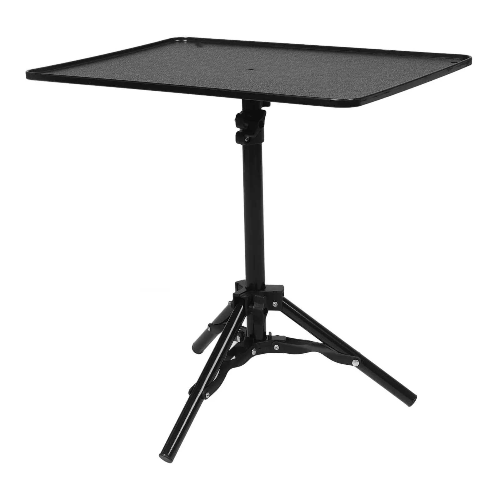 1Set Versatile Adjustable Projector Stand Tripod with Dual Tray for Projector and Laptop Space Saving Sturdy Alloy for Indoor