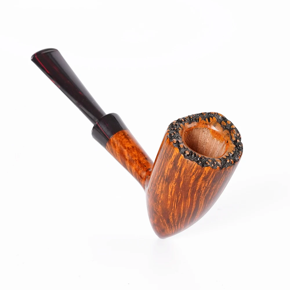 MUXIANG tobacco pipe handmade briar pipe straight handle colorful Cumberland pipe mouthpiece acorn smoking pipe 3mm pipe channel