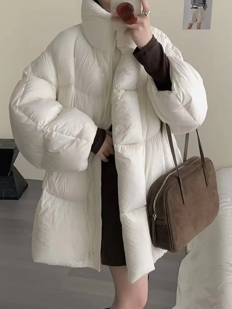 

Женское зимнее теплое хлопковое джето, свободное повседневное пальто с воротником-стойкой, корейское длинное пальто на молнии, чистый цвет