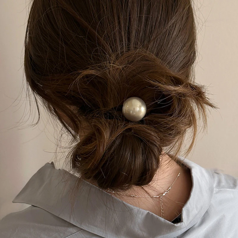 Banda de goma elástica versátil para mujer y niña, cuerda para el pelo con perlas simples y elegantes, Vintage, soportes de cola de caballo fuertes y duraderos, sombreros