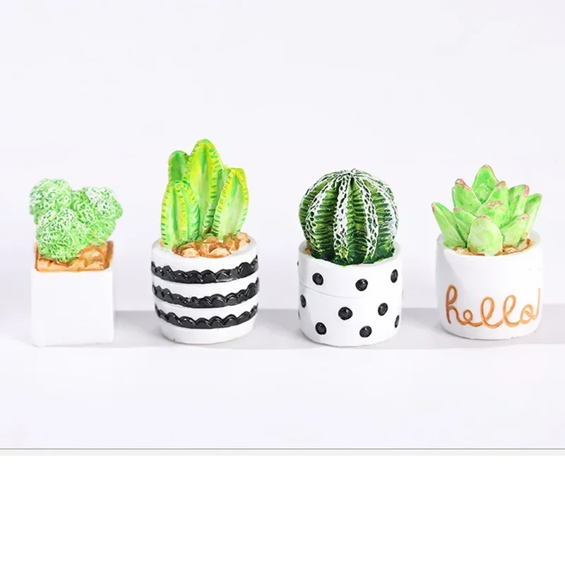 1 pz resina artificiale cactus in vaso mini piante grasse muschiose per la casa ufficio decorazione da tavolo micro ornamenti paesaggistici