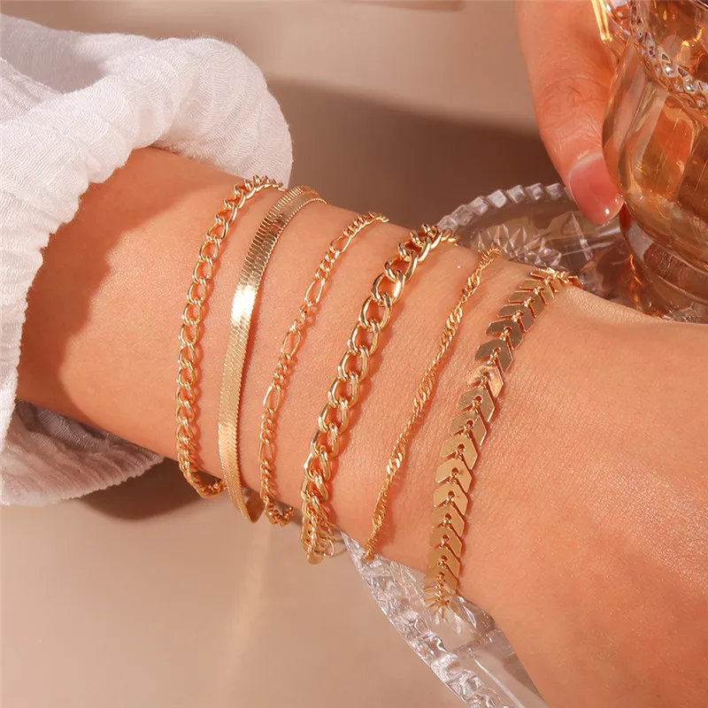 Aihua Bohemian Kristall türkisch glücklich blau Auge Armband Armreif für Frauen Gold Farbe Kette Armband Set Vintage Boho Schmuck Geschenke – Detail 2
