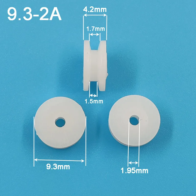 9.3mm Pulley Thickness 4.2mm Tight for 2mm Shaft DIY Plastic Model Toy Accessories 9.3-2A