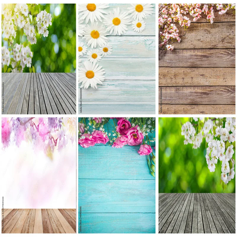 

Photorealistic Fabric Photography Backdrops Props Flower Wood Planks Photo Studio Background 2211 HBB-09