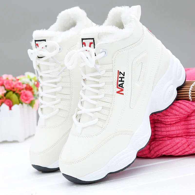 2024 Winter Women Running Shoes Ladies Non-slip Waterproof Casual Shoes Warm Plus Cotton Sneakers Fashion Thick Sole Sport Shoes