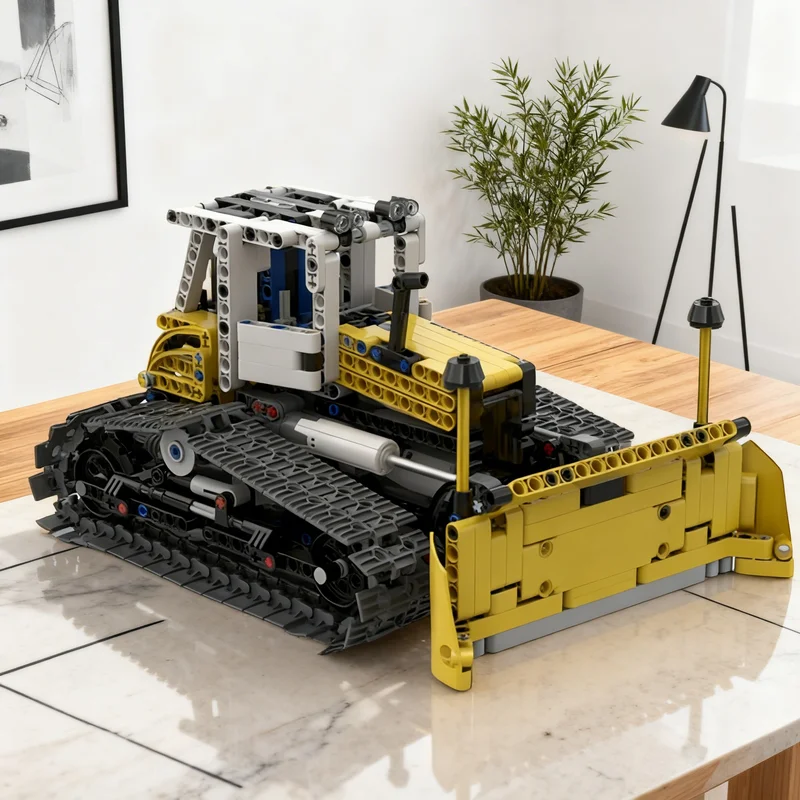 715pcs MOC Technical RC Bulldozer Model Building Blocks Christmas Gift Toy Architecture 3D Brick Birthday Art Craft Idea Display