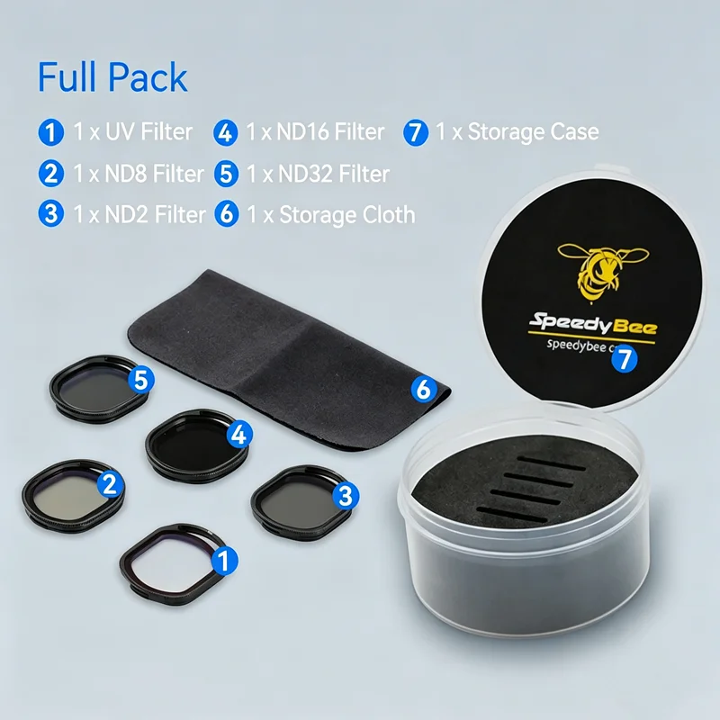 SpeedyBee Camera Filter for DJI O4 Air Unit Pro, UV CPL ND8 ND16 ND32, Aluminum Frame for FPV Quad