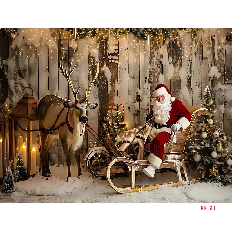 Merry Christmas Day Gift Photography Backdrops Props Indoor Decoration Winter Wonderful Xmas Eve New Year Background RD-56