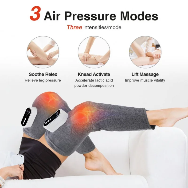 USB Rechargeable Air Compression Foot And Calf Electric Air Pressure Full Leg Massager Machine With Heat