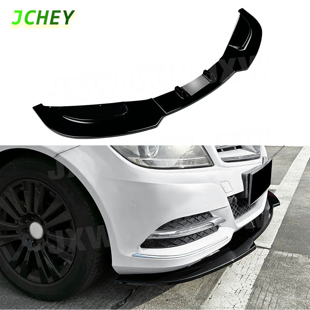 

JCHEY ABS Front Bumper Lip Spoiler Body Kits for Mercedes Benz C Class W204 Standard 2011-2014 Bumper Guard Extension