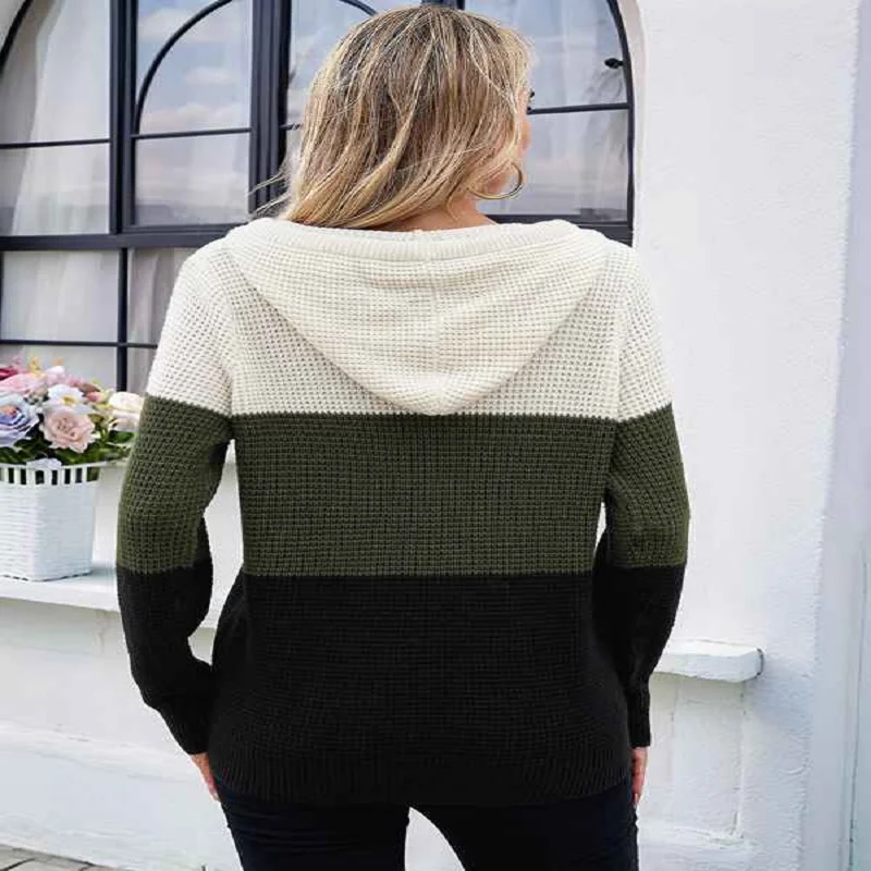 2025 New Women's Solid Color Hooded Sweatshirts Long-Sleeved Drawstring Hoodie With Large Pockets Autumn Casual Pullover Tops