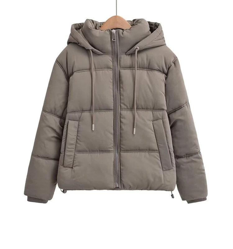 

Loose Casual Hooded Double Line Cotton Jaet Outerwear for Women Winter New Sle 2023 Comfortable Breathable Zipper Closure