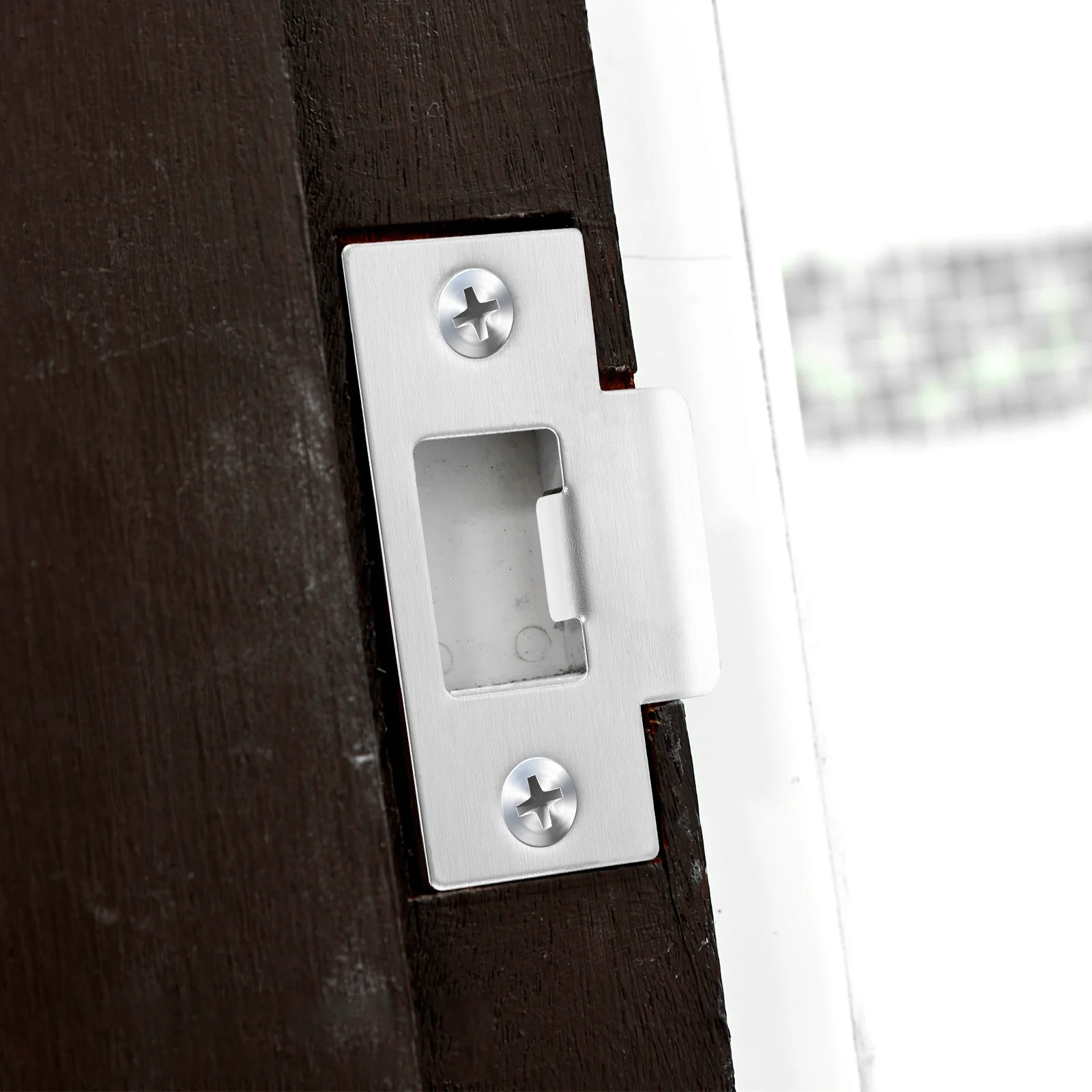 4 قطعة الفولاذ المقاوم للصدأ ديدبولت سترايك لوحة الثقيلة تعزيز الباب للأمن الخارجي الداخلي غطاء الخصوصية لوحة قفل #6