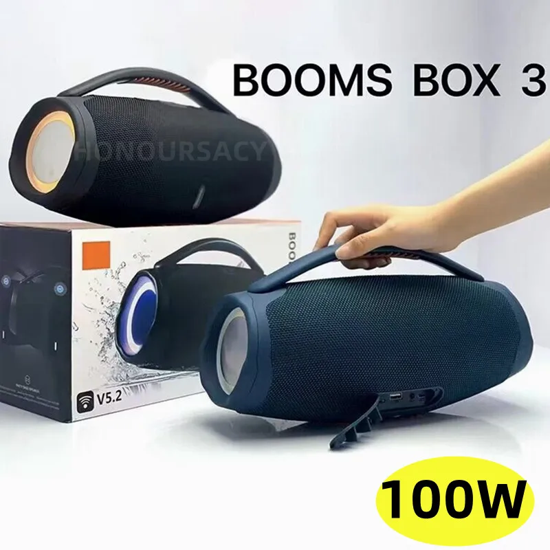 Portable Waterproof 100w High Power Speaker Rgb Colorful Light Wireless Subwoofer 360 Stereo Surround Tws Box