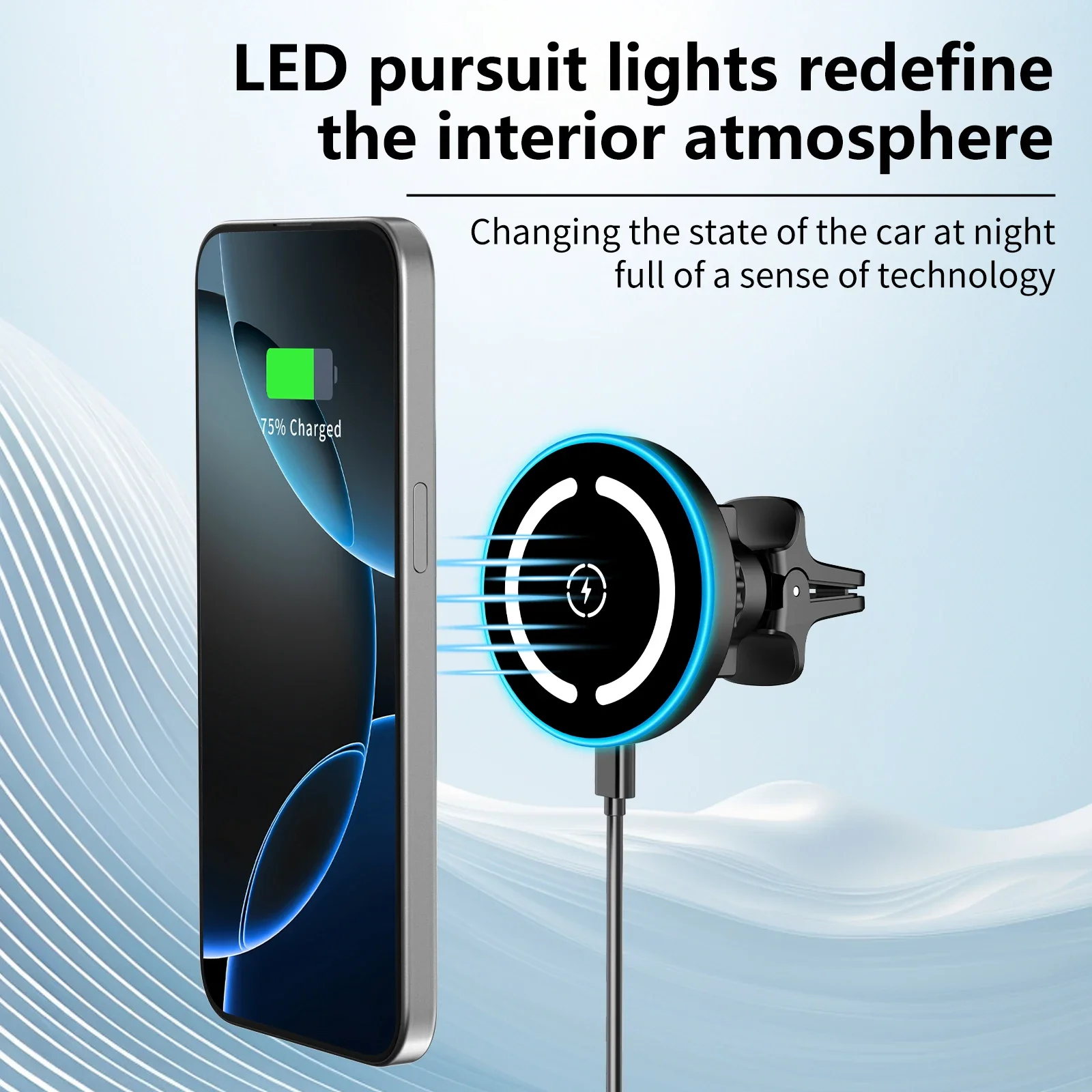 

Magnetic Car Wireless 15W Charger phone holder magnetic auto magsafe iPhone fast charging universal charger car phone holder