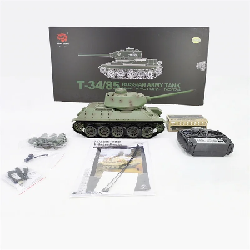 Henglong Tank 3909 Soviet T-34 Simulation Electric Remote Control BB Bullets Shooting Military Model Toys