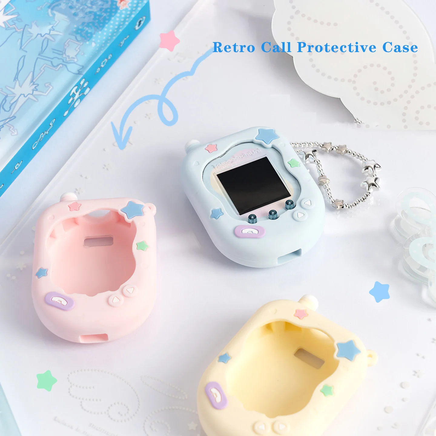 Y2K Retro Silicone Protective Case Compatible with Tamagotchi Uni – Charging Port Access, Shockproof Grip Cover for Virtual Pet