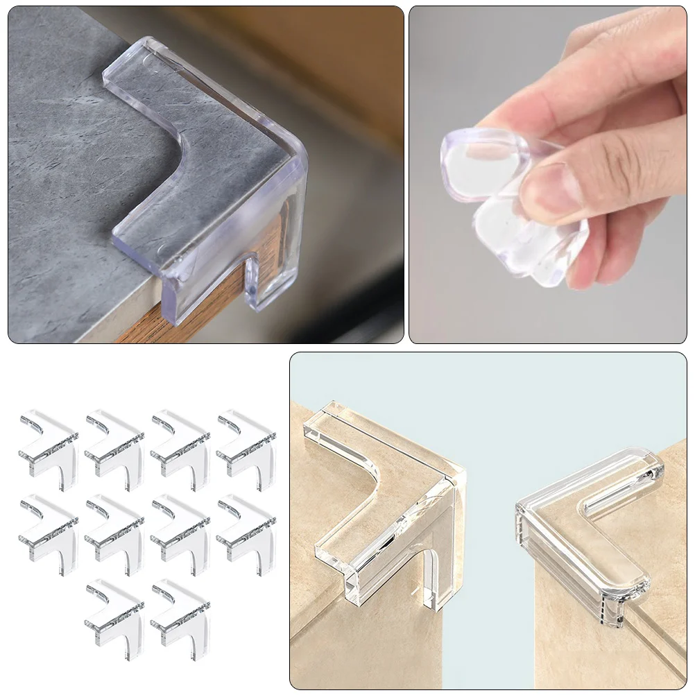 10 Pcs T-shaped Anti-collision Angle Furniture Corner Guard Bumpers Table Cover Edges Protective Protectors Make up