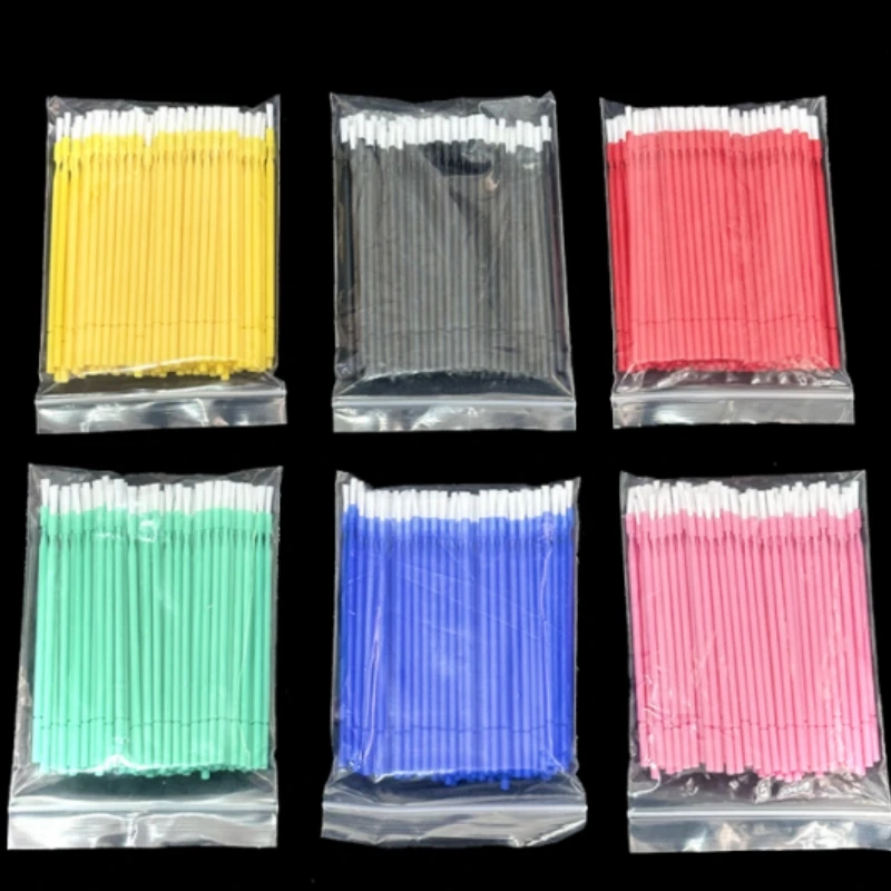 100Pcs Dental Long Disposable Micro Applicators Brushes Bendable Removing Swab Microbrush Dentistry Teeth Whitening Materials