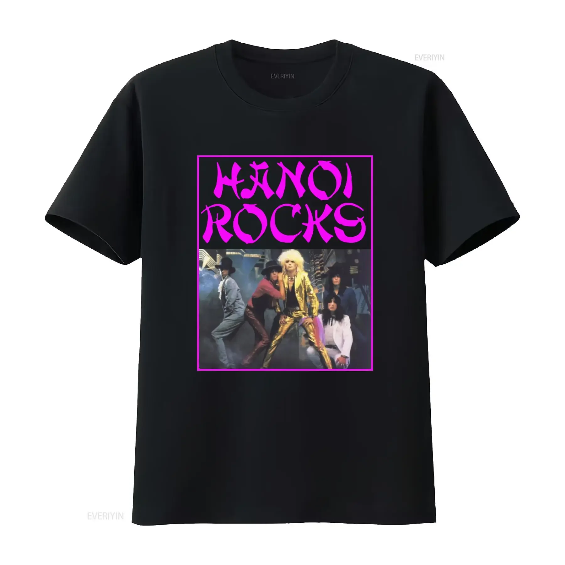 Hanoi Rocks Rock Band Print Men's T Shirt Stylish and Trendy for Music Lovers vintage Washed homme designer clothes Breathable