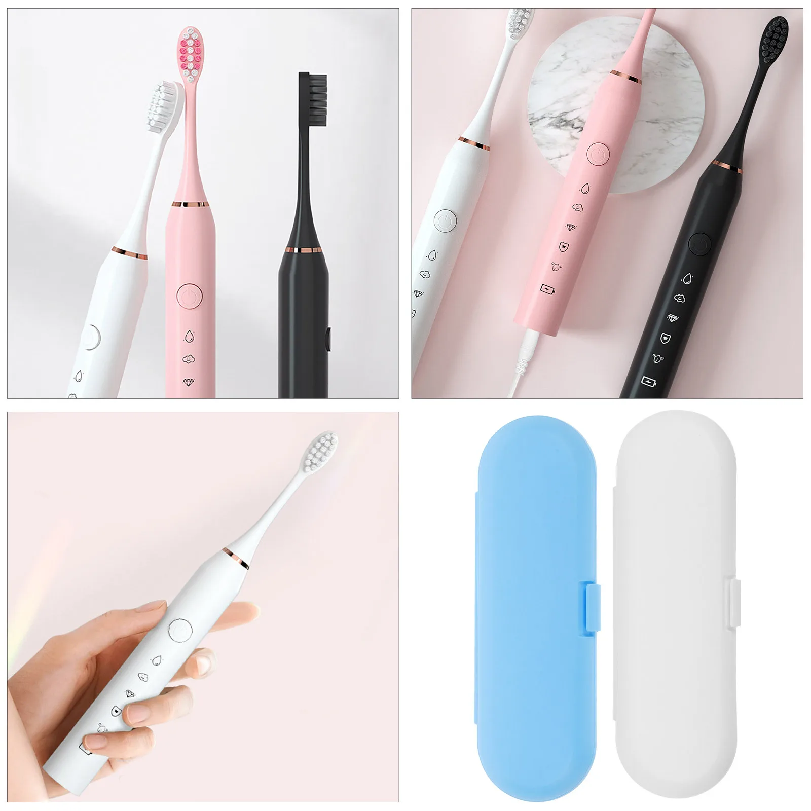 

2pcs Electric Holder Portable Storage Storage Case Box For Toothbrush Toothpaste Travel Case Toothbrush Accessories