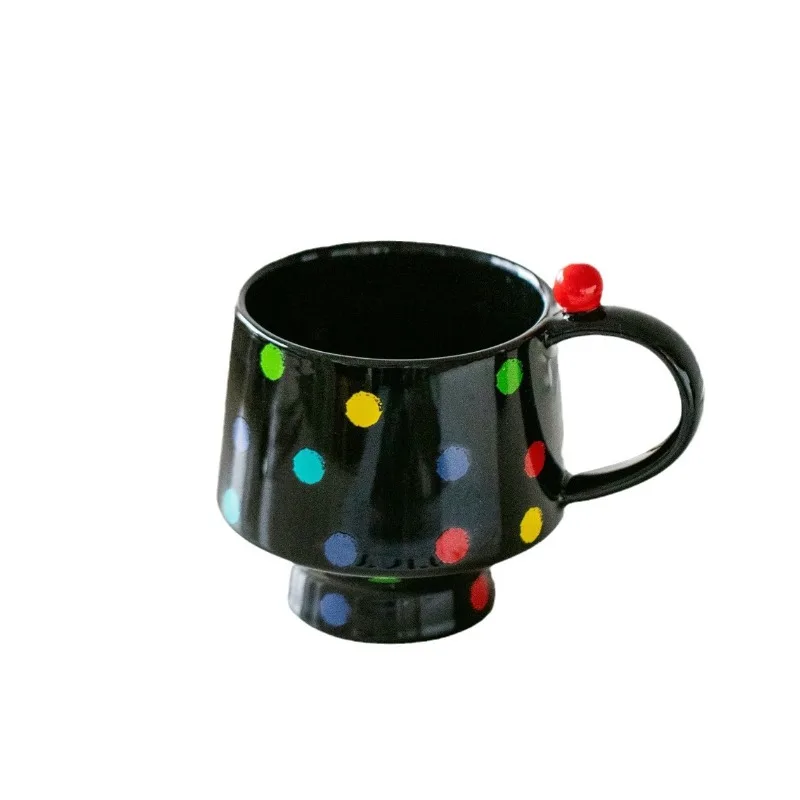 Kreative Farbe Polka Dot Becher Kreative Kaffeetasse Paar Hochwertige Keramik Tasse Halten Haushalt Trinkbecher Kaffeetasse