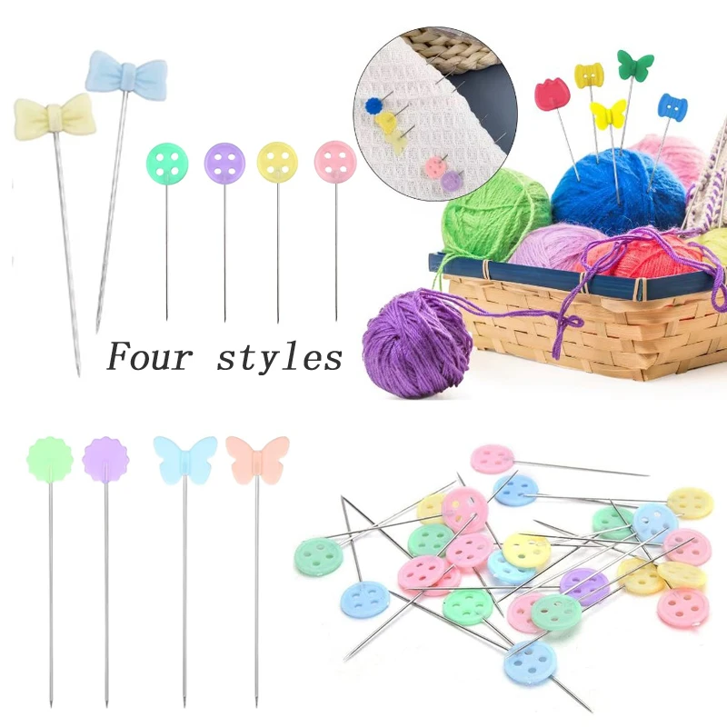 300Pcs Metal Button Pin DIY Sewing Accessories Embroidery Quilting Tools For Positioning Fabric Stainless Steel Patchwork Pins