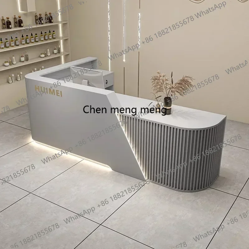 

F5822 small Luxury furniture for aesthetic reception beauty institute counter cash register desk home counter store Customer cen