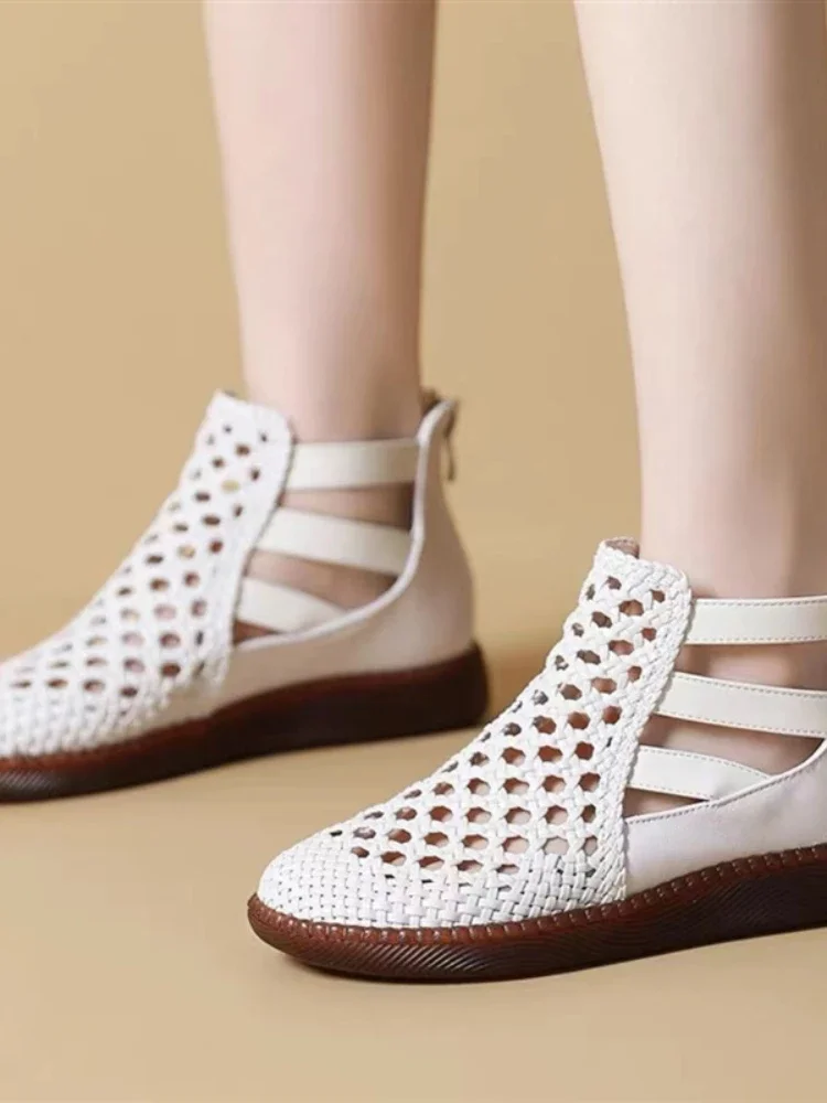 Sandals Women Summer Round Toe Thick Sole Hollow Out Sandals for Women Orthopedic Sandals Comfort Woman Zapatos De Mujer