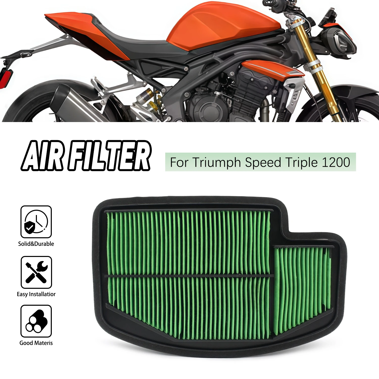 

T2205748 Motorcycle Engine Air Filter Cleaner Air Intake Filter Element Replacement For Triumph SPEED TRIPLE 1200